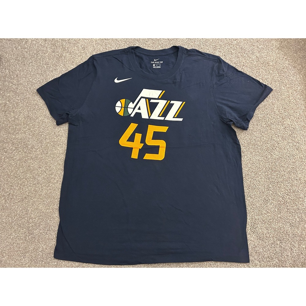 Nike Utah Jazz Donovan Mitchell 45 T-Shirt Mens‎ XL Navy Blue Excellent Graphic
